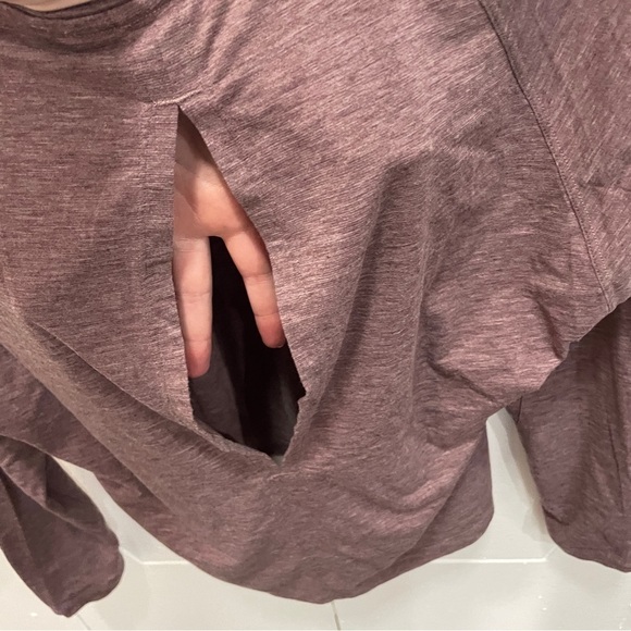 Lululemon Heathered Oxblood Box It Out Long Sleeve - Picture 7 of 11